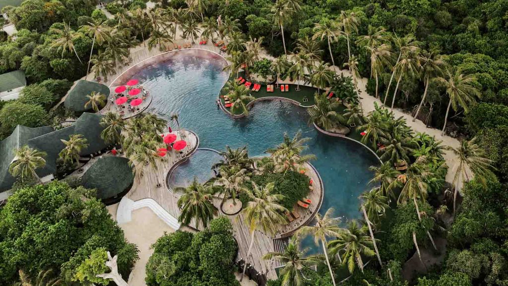 vista aéra de la piscina de Siyam World