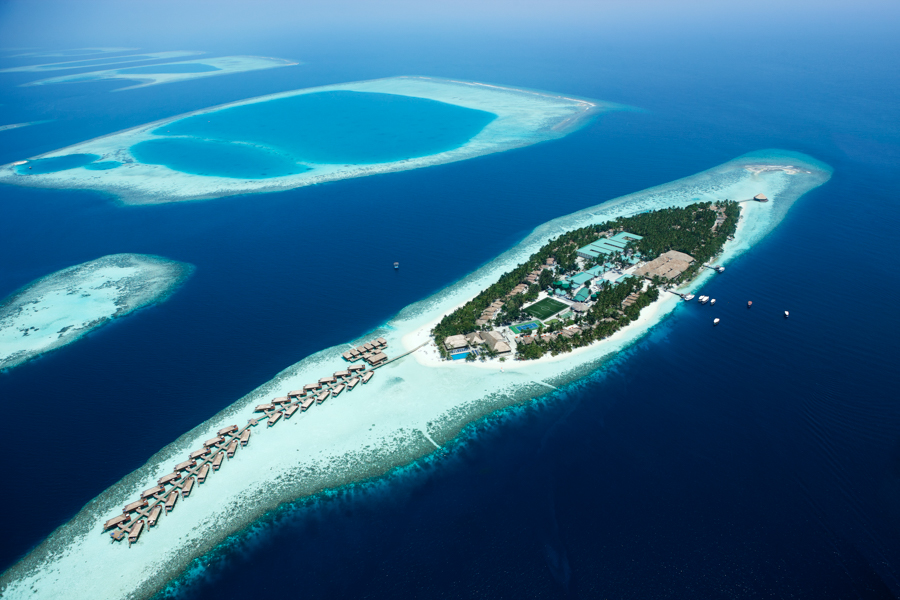 Vista aérea del resort Vilamendhoo