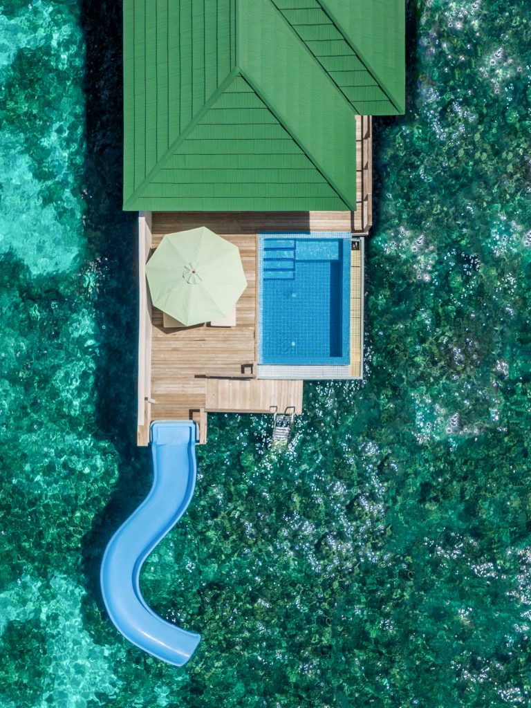 Lagoon Villa with Pool + Slide Aerial