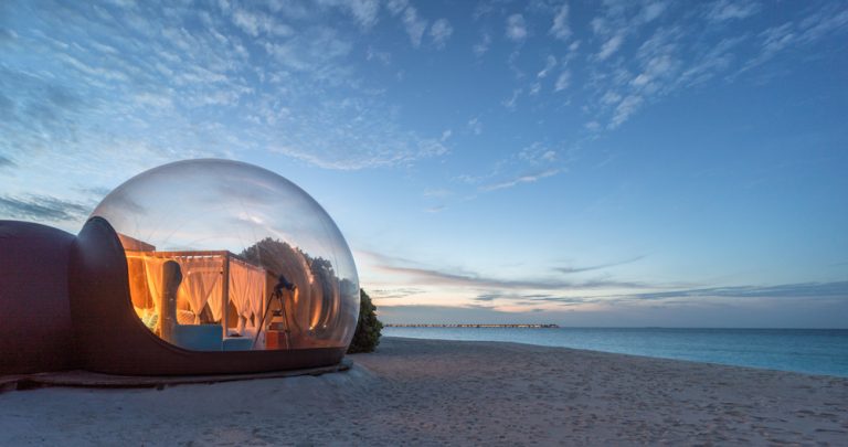 6. Beach Bubble and view of the Overwater Villas - Seaside Finolhu