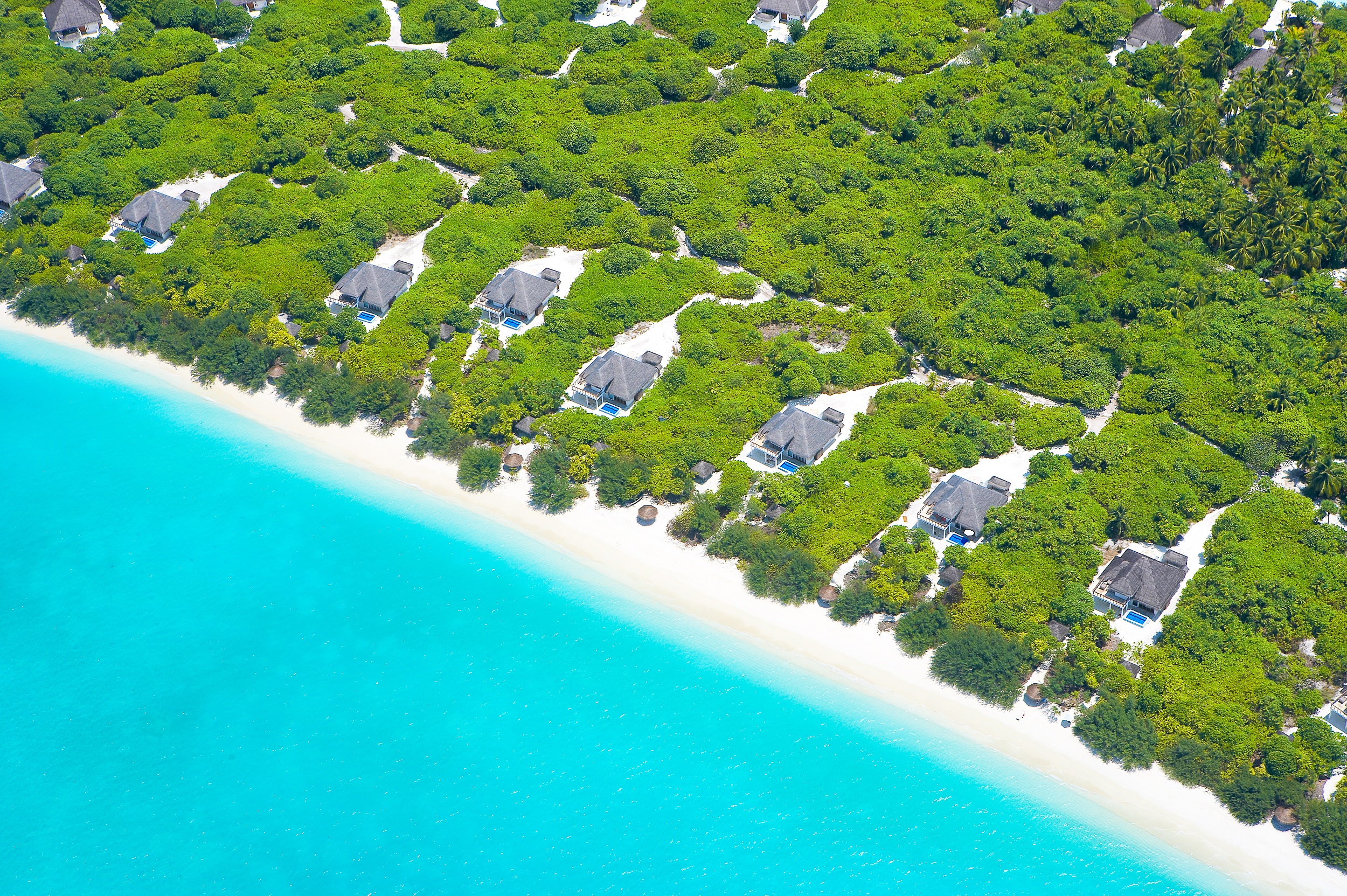 Hideaway Maldives villas 4 Beach Residence plunge pool aerial (6)
