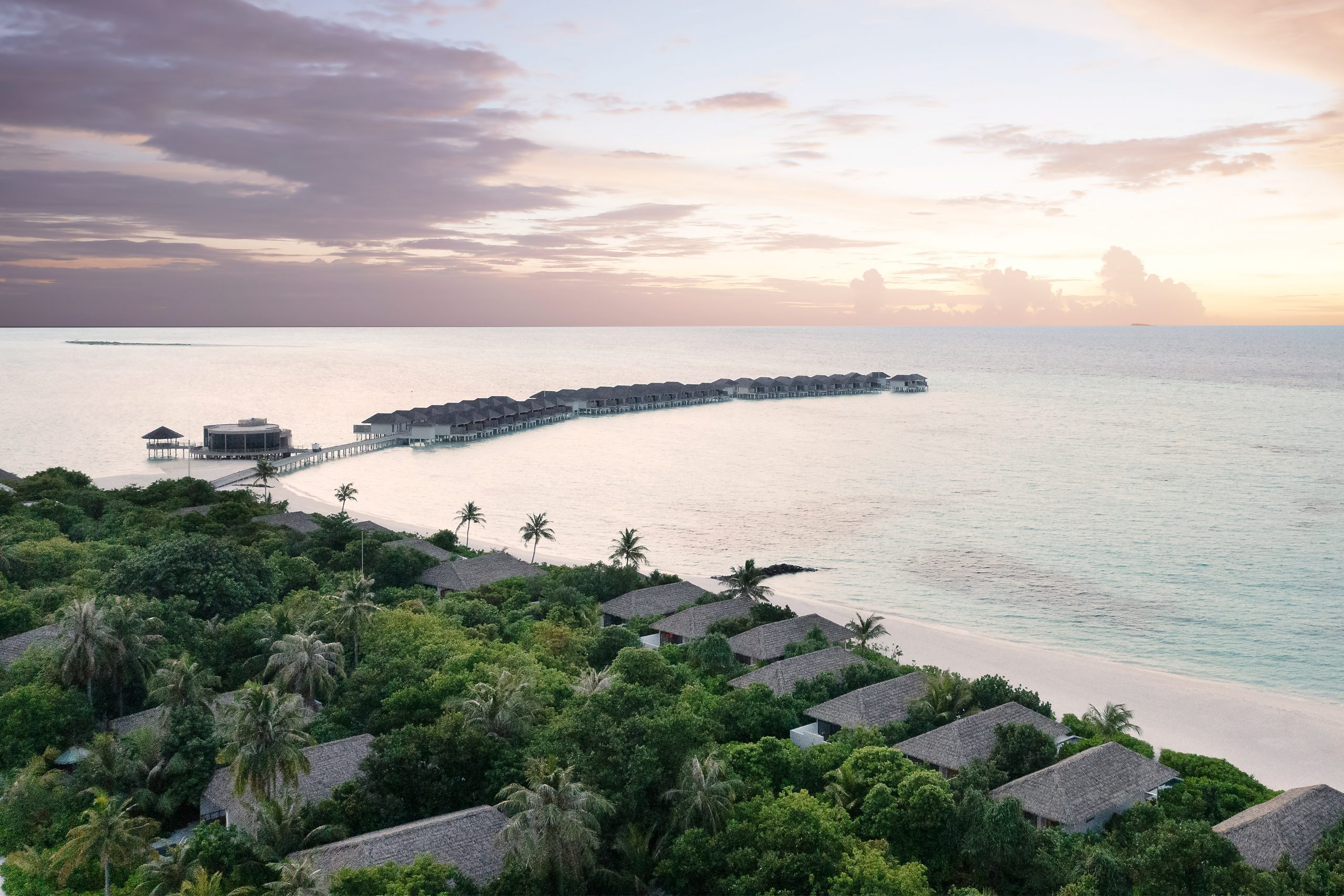 Le Meridien Maldives Resort & Spa_Island Aerial_Dusk