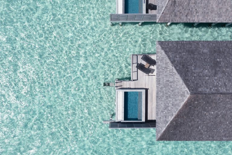 Le Meridien Maldives Resort & Spa_Sunset Overwater Pool Villa_Aerial