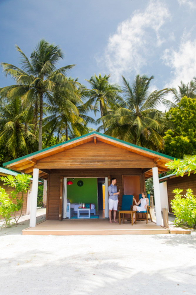 Meeru Beach Villa Exterior with Models