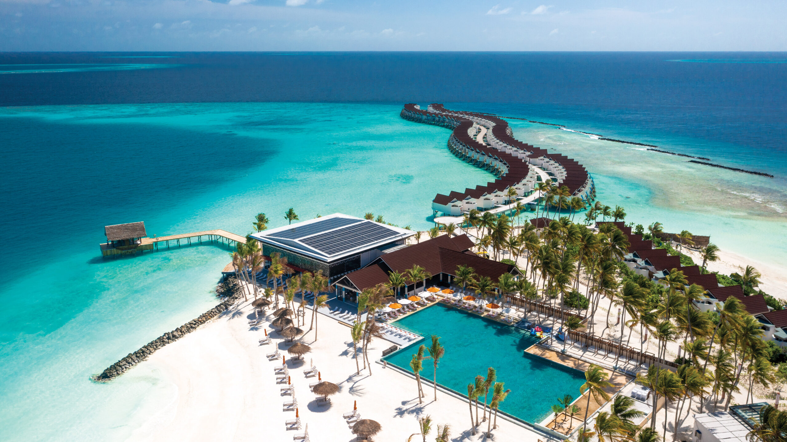 OBLU Xperience Ailafushi - Aerials and Generic - X360 Pool Bar Aerial View