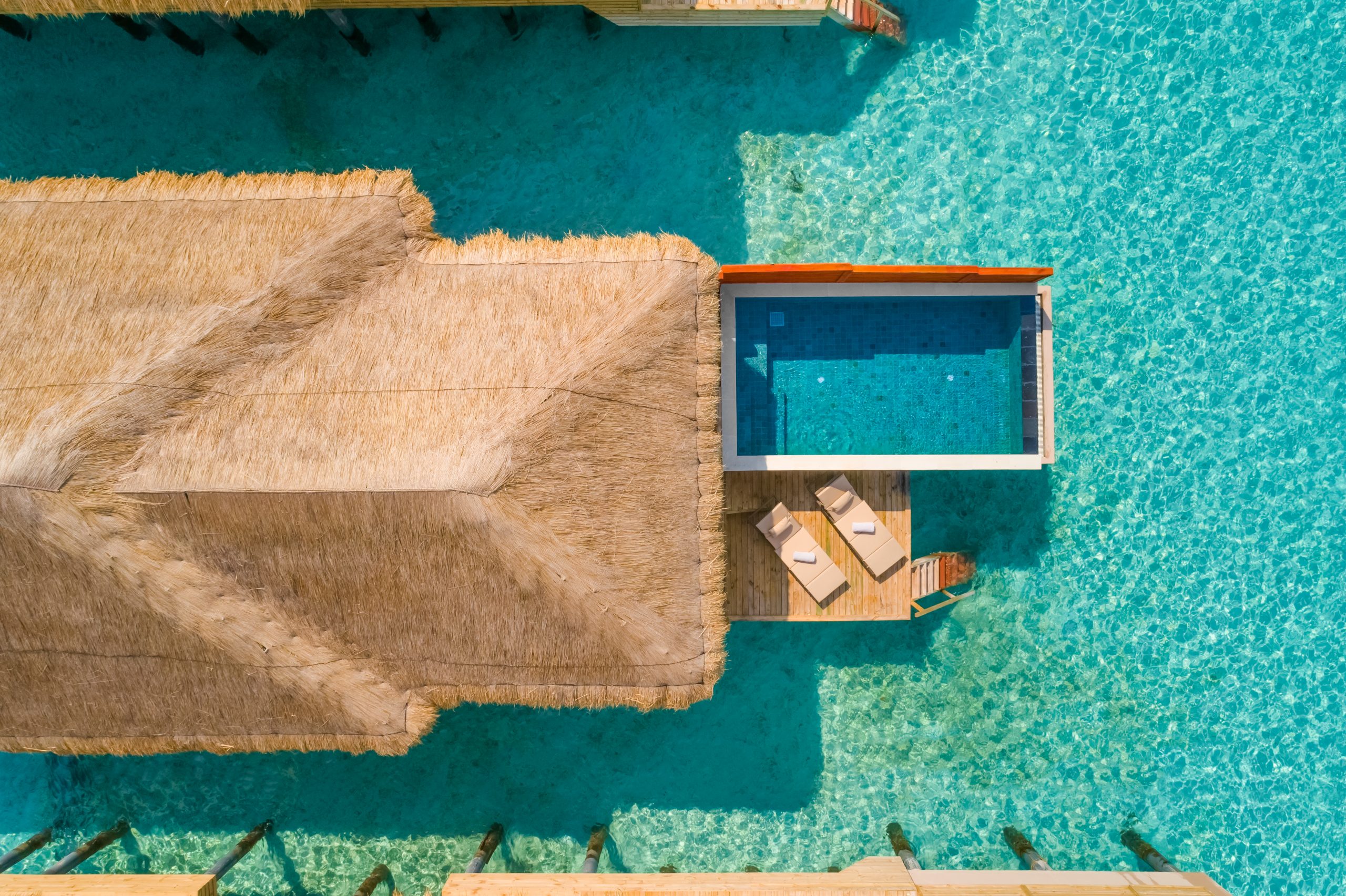 Water Villa with Pool Aerial