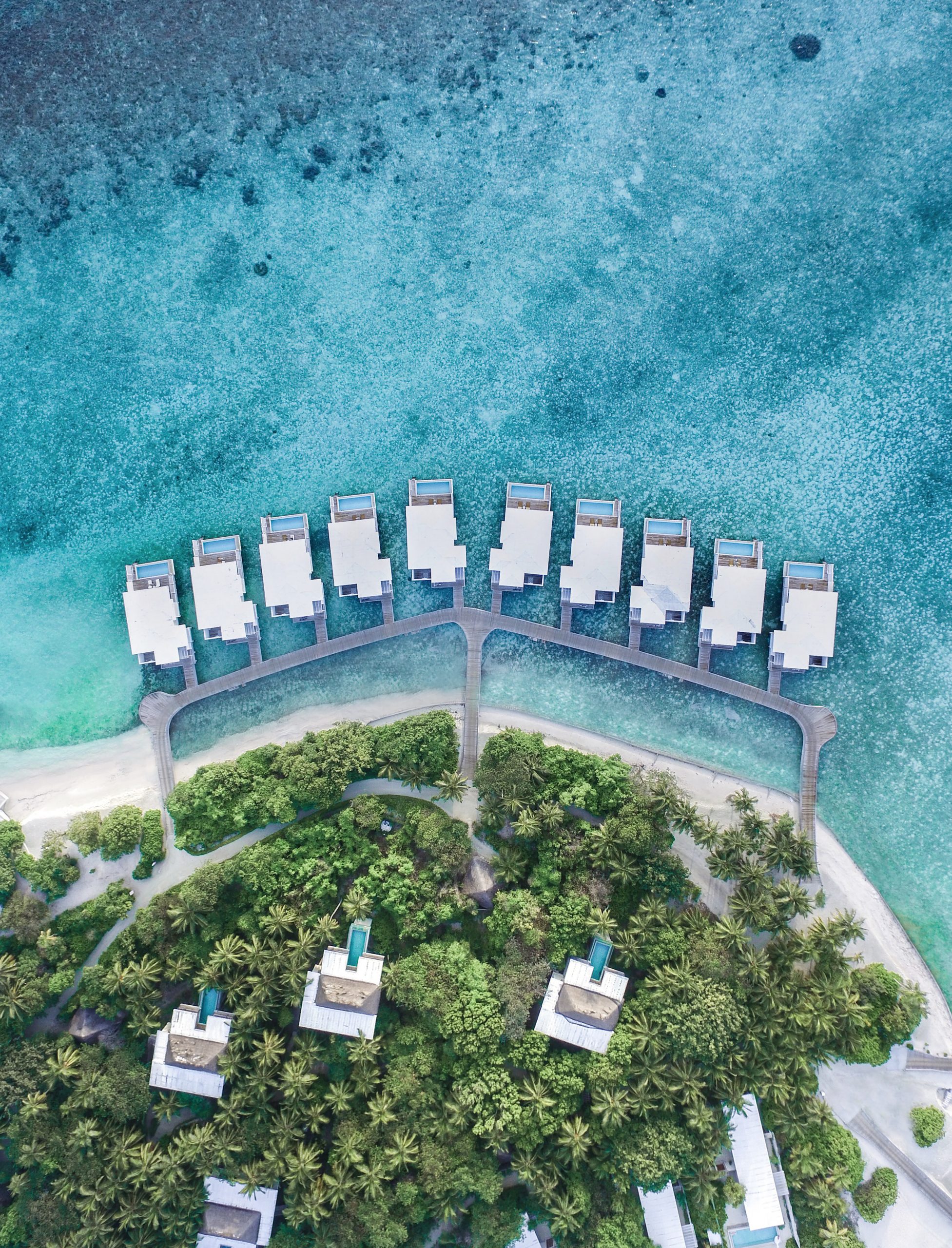 Amilla Fushi - Lagoon Wellness Tree House - Aerial view