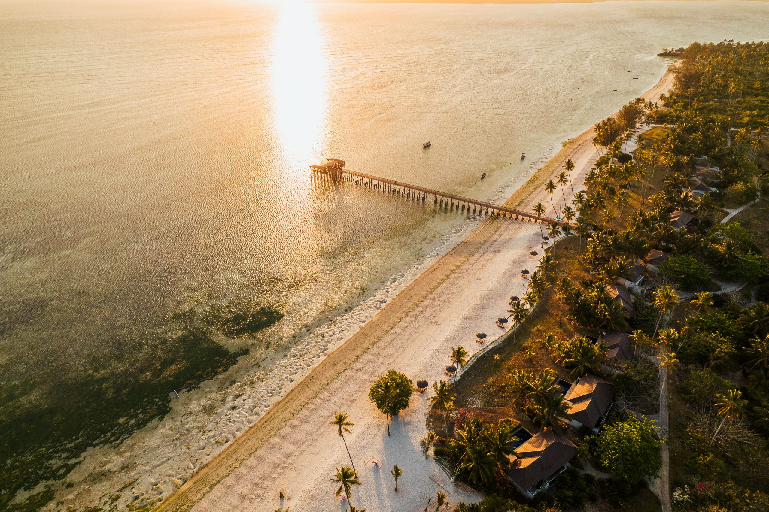 TRZ Beach View Bird view by Sunset