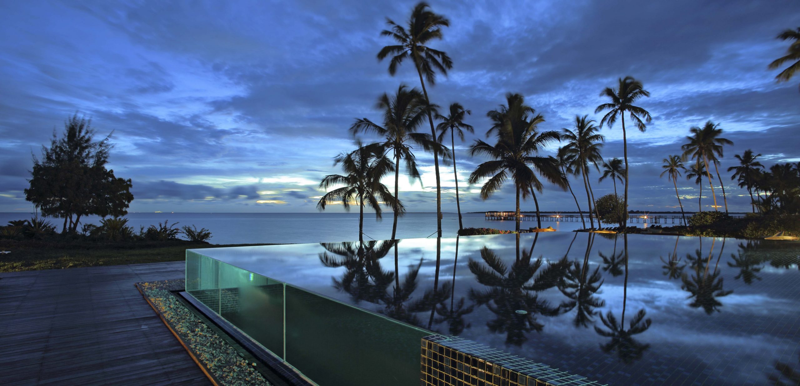 TRZ Main Swimming Pool by night