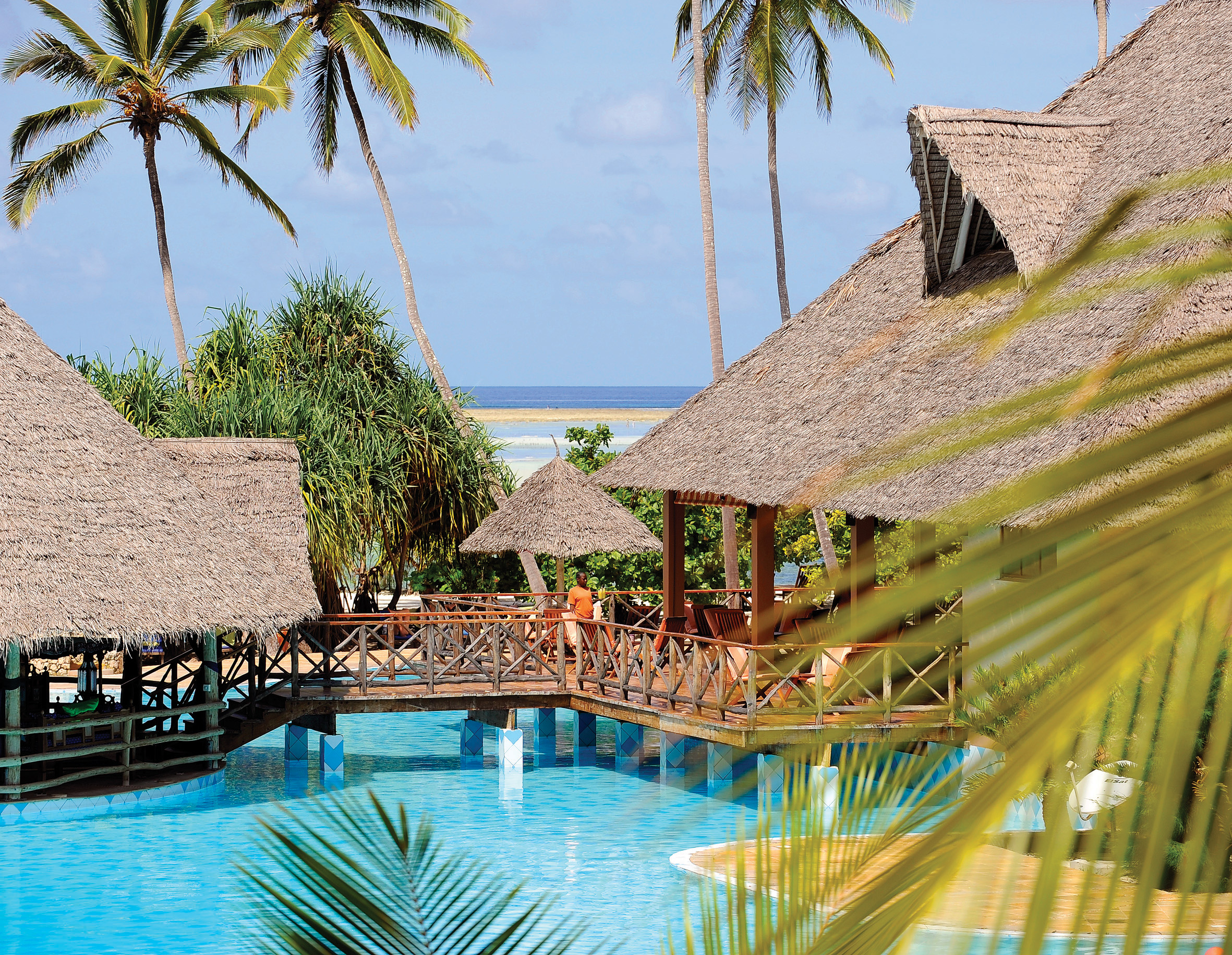 Neptune Pwani Main Restaurant Pool Walkway View